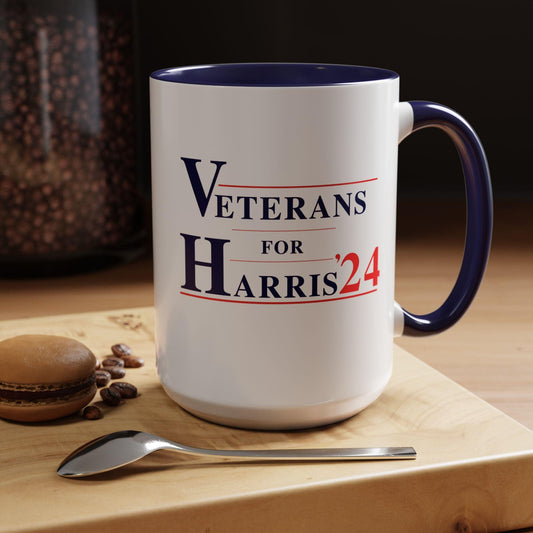 Veterans for Harris mug, Kamala accent coffee mug, veteran democrat gift election 2024, Harris Walz we are not going back