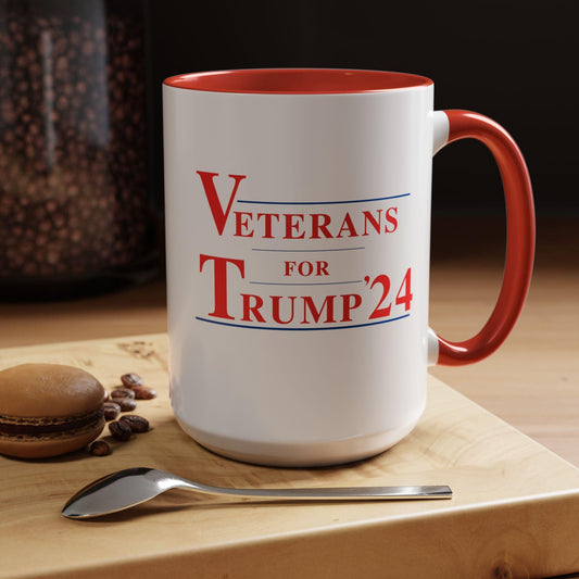 Veterans for Trump mug, Trump Vance accent coffee mug, veteran republican gift election 2024, Trump Vance take America back