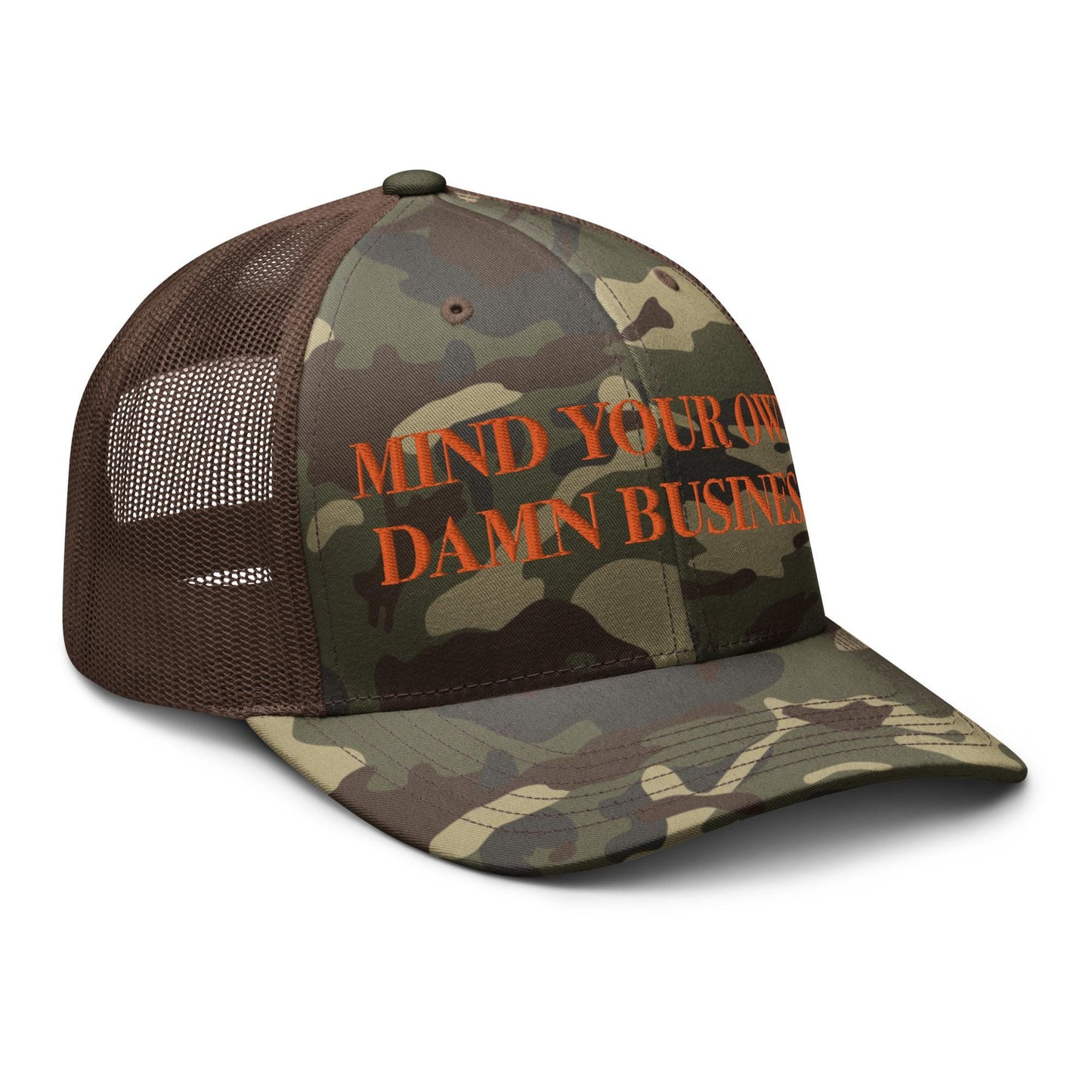 Embroidered camo hat Harriz Walz, mind your own damn business hat, Election 2024 democrat gift, for harris walz trucker hat