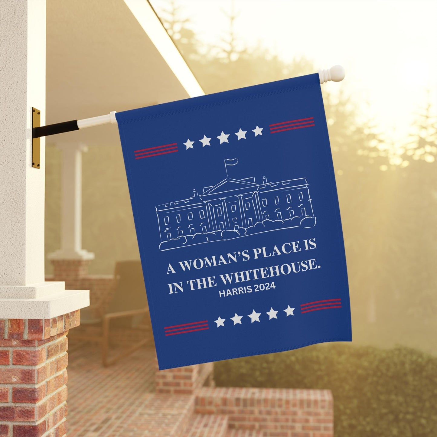 Harris flag banner, a woman's place is in the whitehouse house flag, vote Harris garden flag, democrat gift, Kamala Harris flag banner