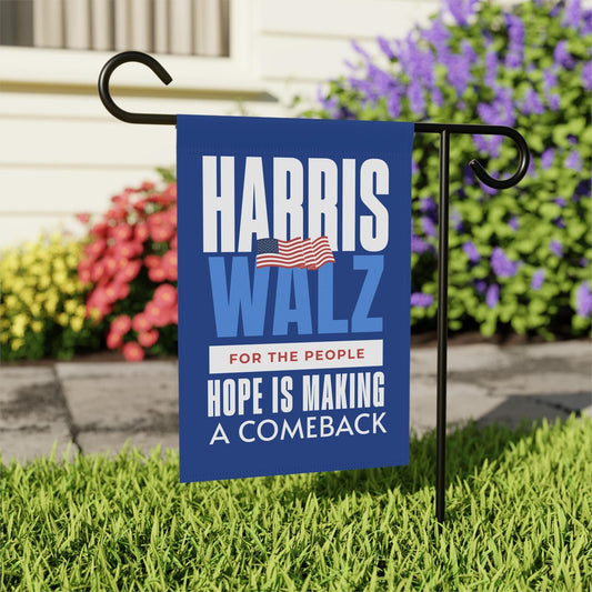 Harris Walz garden flag, hope is making a comeback garden and house flag, madam president 2024 flag, Kamala Harris flag banner