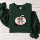 Pink halloween sweatshirt, Coquette bow pumpkin sweatshirt, fall season pumpkin sweater, gift for mom halloween
