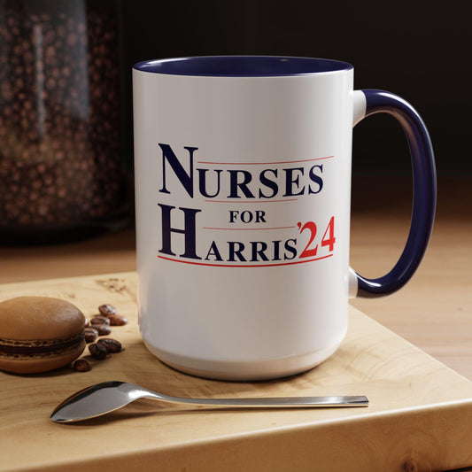 Nurses for Harris mug, Kamala accent coffee mug, Nurse democrat gift election 2024, Harris Walz we are not going back