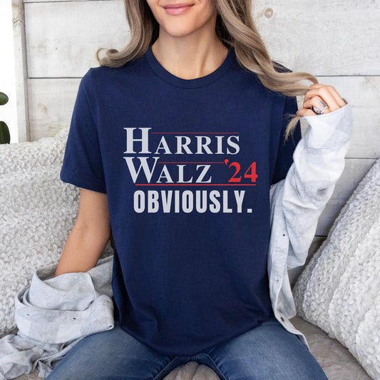 Harris Walz obviously shirt, for Harris Walz shirt, Democrat gift, we are not going back, harris for president tee, for harris shirt