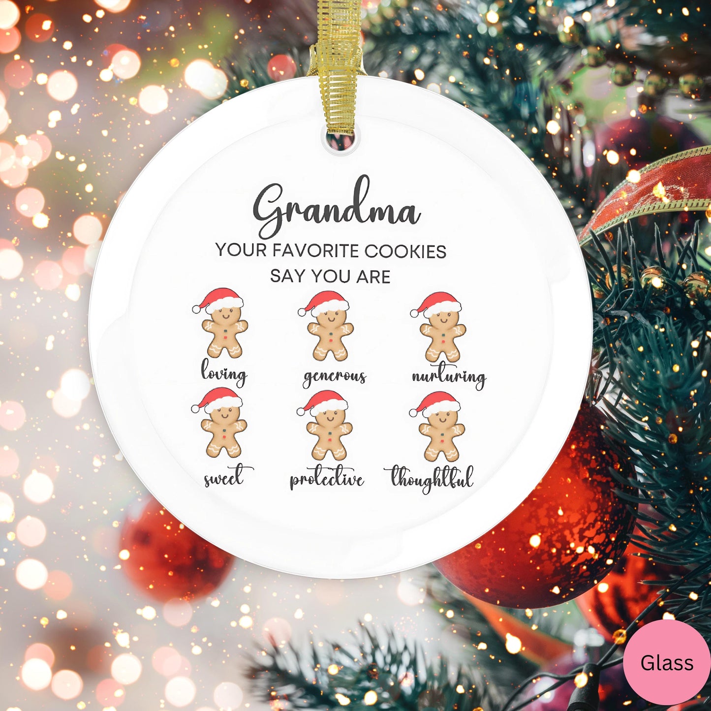 Personalized Grandma Ornament, Christmas Gift from grandchildren, grandmas favorite cookies ornament, gingerbread ornament custom, nana gift