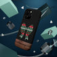 Custom ugly christmas coquette phone case, Magsafe compatible tough case with bow, iphone case christmas gift, for iPhone 16 15 14 13 pro
