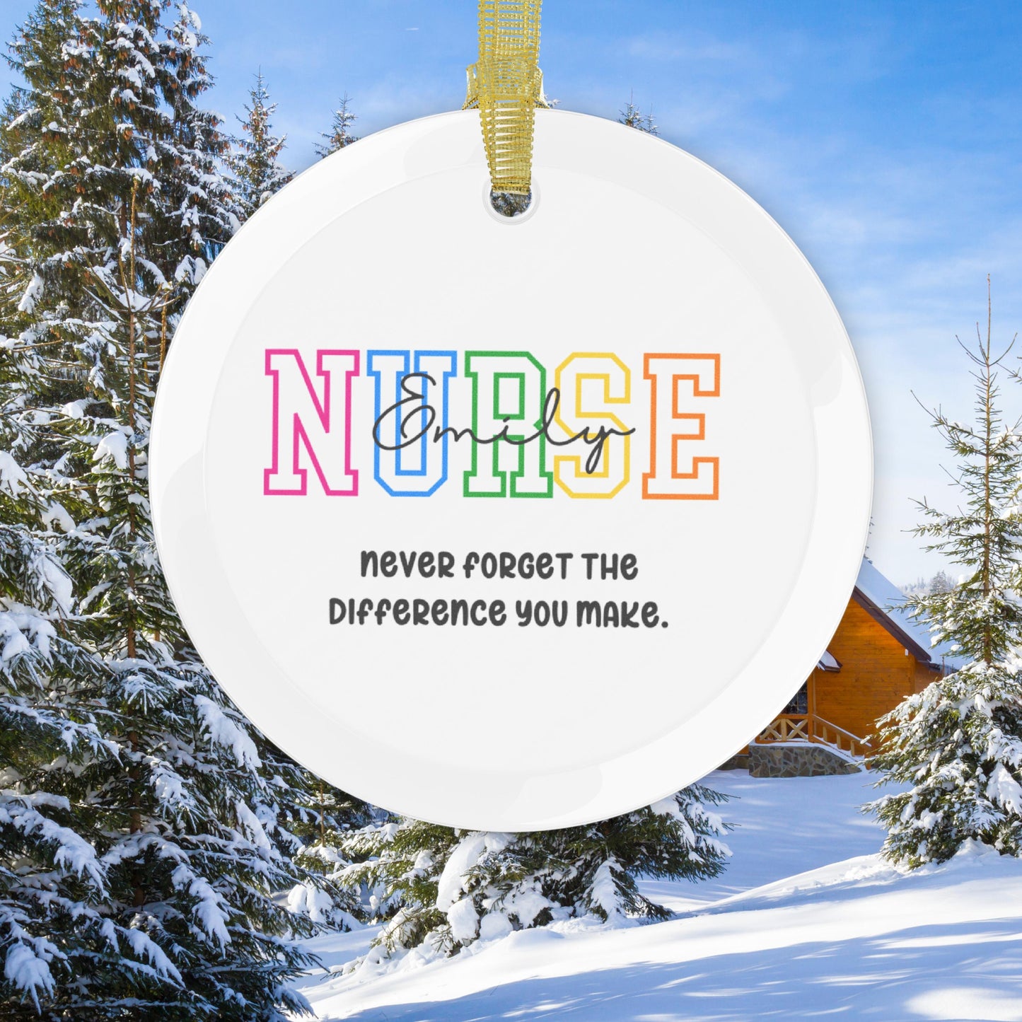Personalized Nurse Ornament, RN Christmas ornament, custom registered nurse glass ornament, nicu nurse appreciation gift, never forget