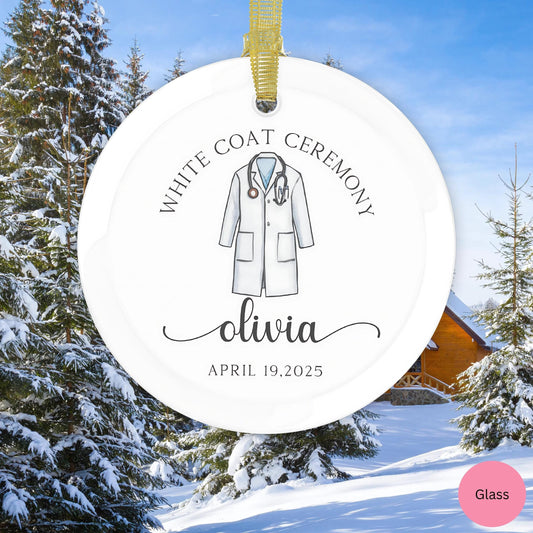 Custom White Coat Ceremony Ornament, Personalized Future Doctor Christmas Ornament, Nurse Ornament acrylic, Medical Student Gift