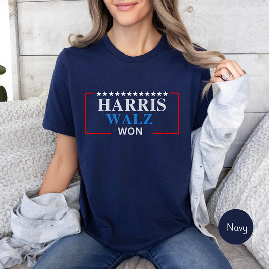 Harris Won tshirt gift, Democrat Harris shirt, Harris Walz supporter tee, 2024 Election shirt, We're not going back, Kamala inauguration