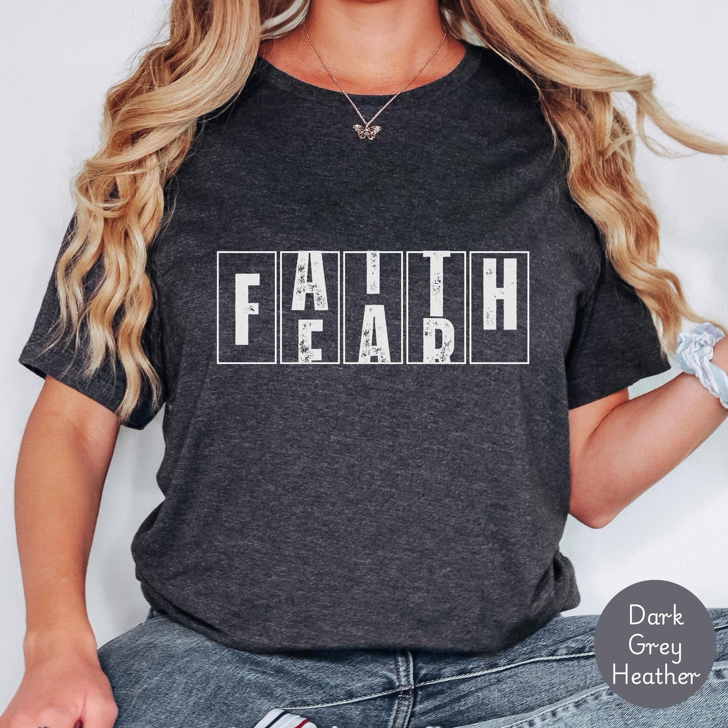 Christian shirt, faith based encouraging tshirt, Fear overcome by faith odometer tshirt, religious t-shirt, gift for Christians, Jesus Shirt