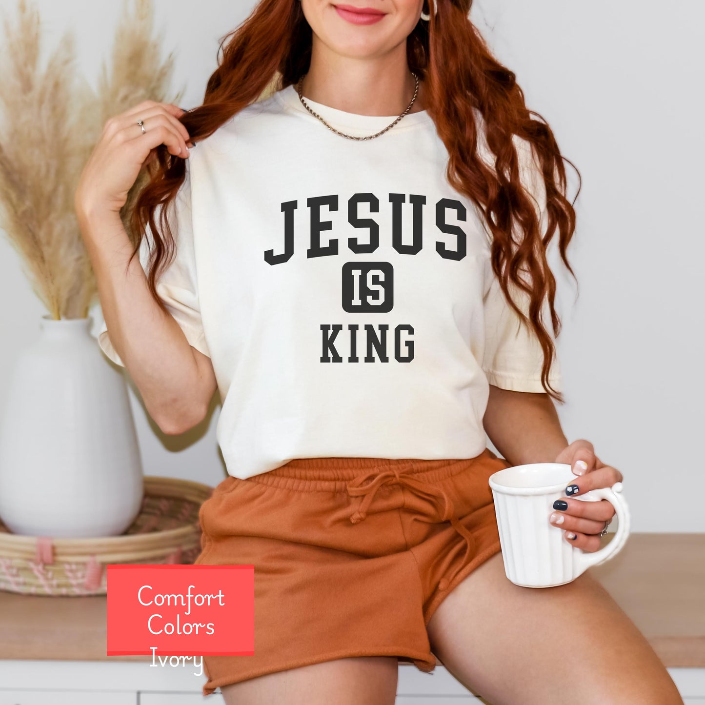 Comfort Colors Jesus is King Shirt, Christian faith shirt, God is good tee shirt,  faith tshirt, religious encouraging shirt
