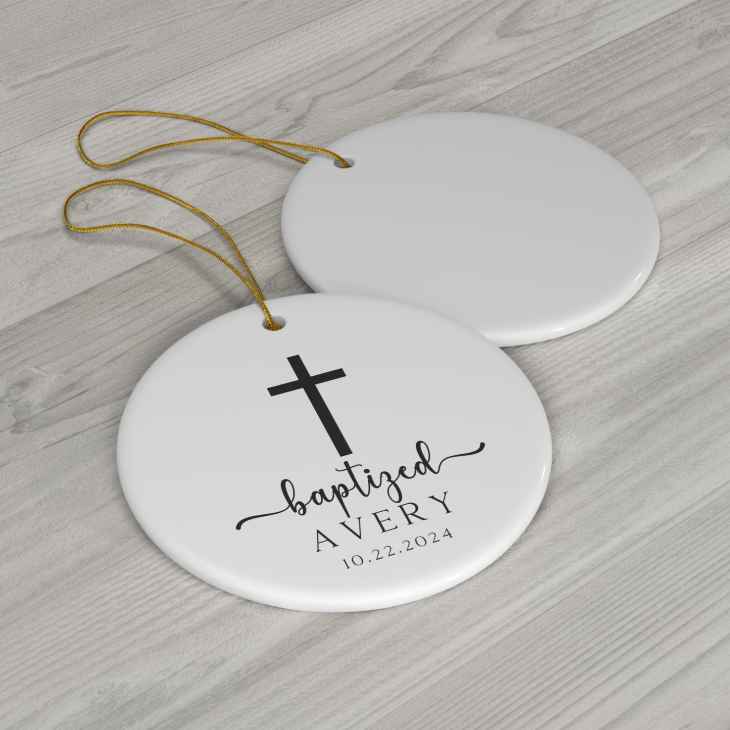 Personalized baptism ornament, christian ornament gift, custom name baptism ornament, faith gift for christian, ornament with baptism date