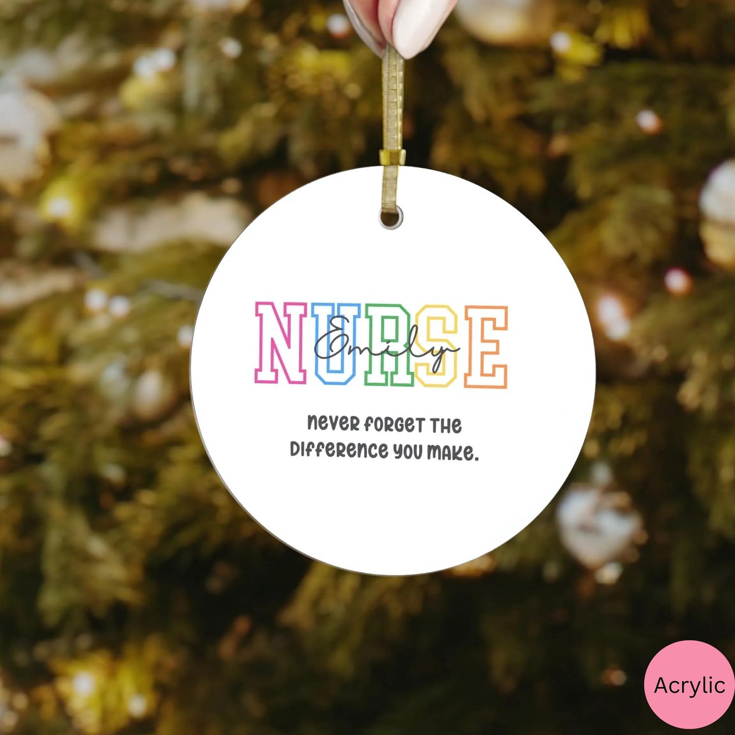 Personalized Nurse Ornament, RN Christmas ornament, custom registered nurse glass ornament, nicu nurse appreciation gift, never forget