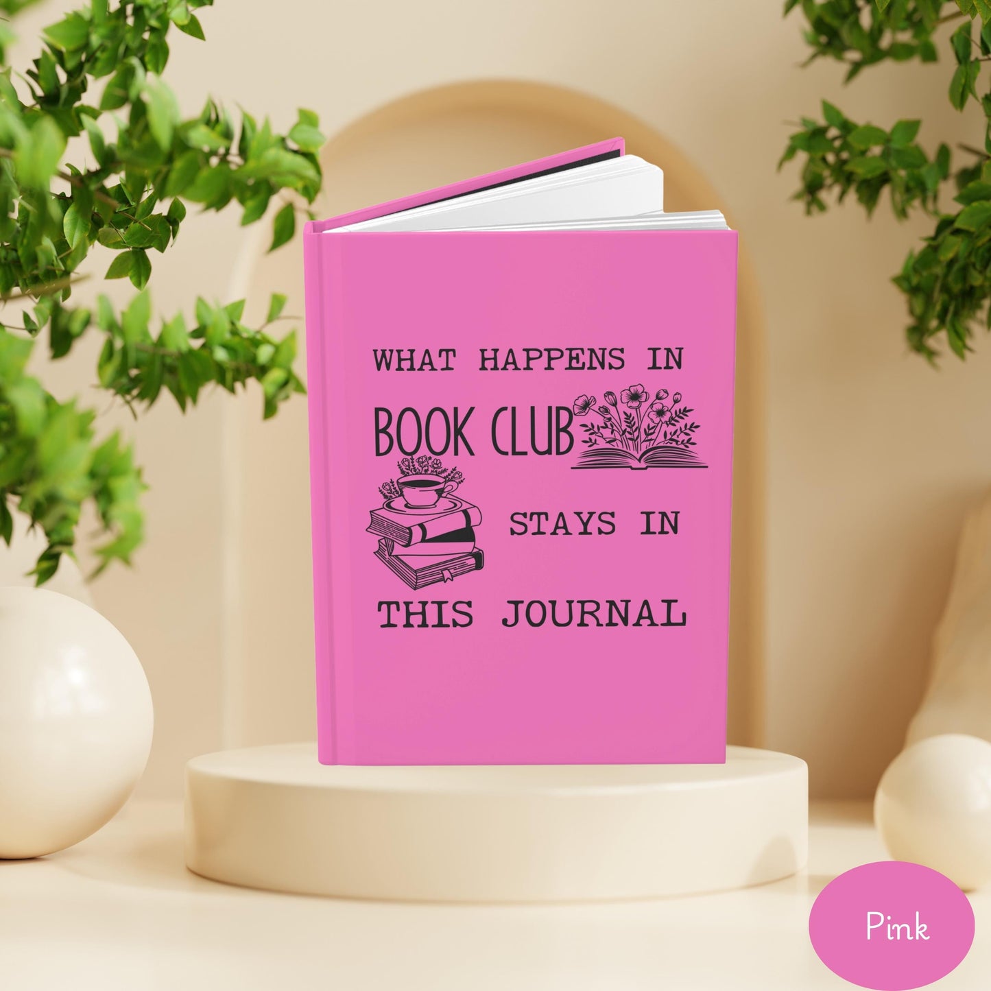 Funny Reading Journal for Book Club, Booktovert hardcover notebook, bookish journal, book club members gift, book lover birthday gift