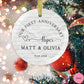 Custom First Year Anniversary Ornament, 1st Wedding Anniversary Gift, Paper Wedding Anniversary Ornament, First year as Husband and Wife