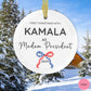 First year as madam president ornament, Kamala Harris Christmas ornament, Kamala ornament, democrat gift, Kamala won ornament, Harris Walz