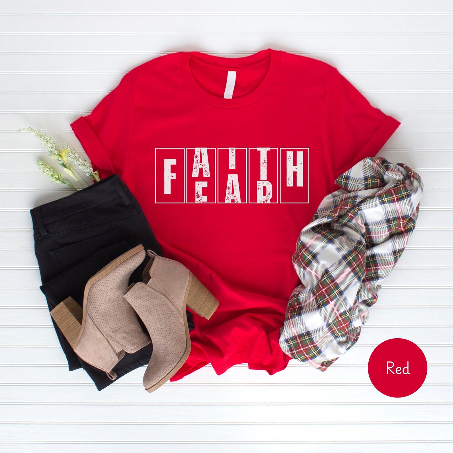 Christian shirt, faith based encouraging tshirt, Fear overcome by faith odometer tshirt, religious t-shirt, gift for Christians, Jesus Shirt