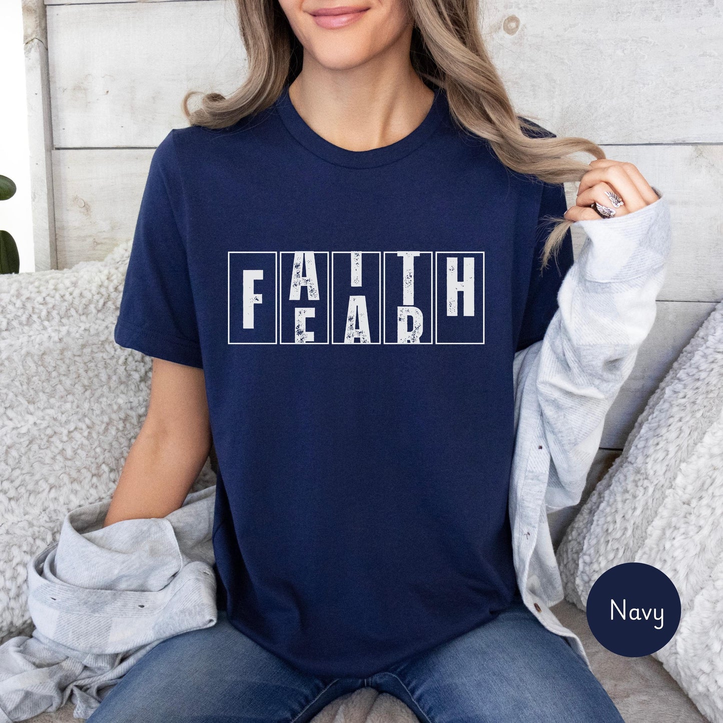 Christian shirt, faith based encouraging tshirt, Fear overcome by faith odometer tshirt, religious t-shirt, gift for Christians, Jesus Shirt