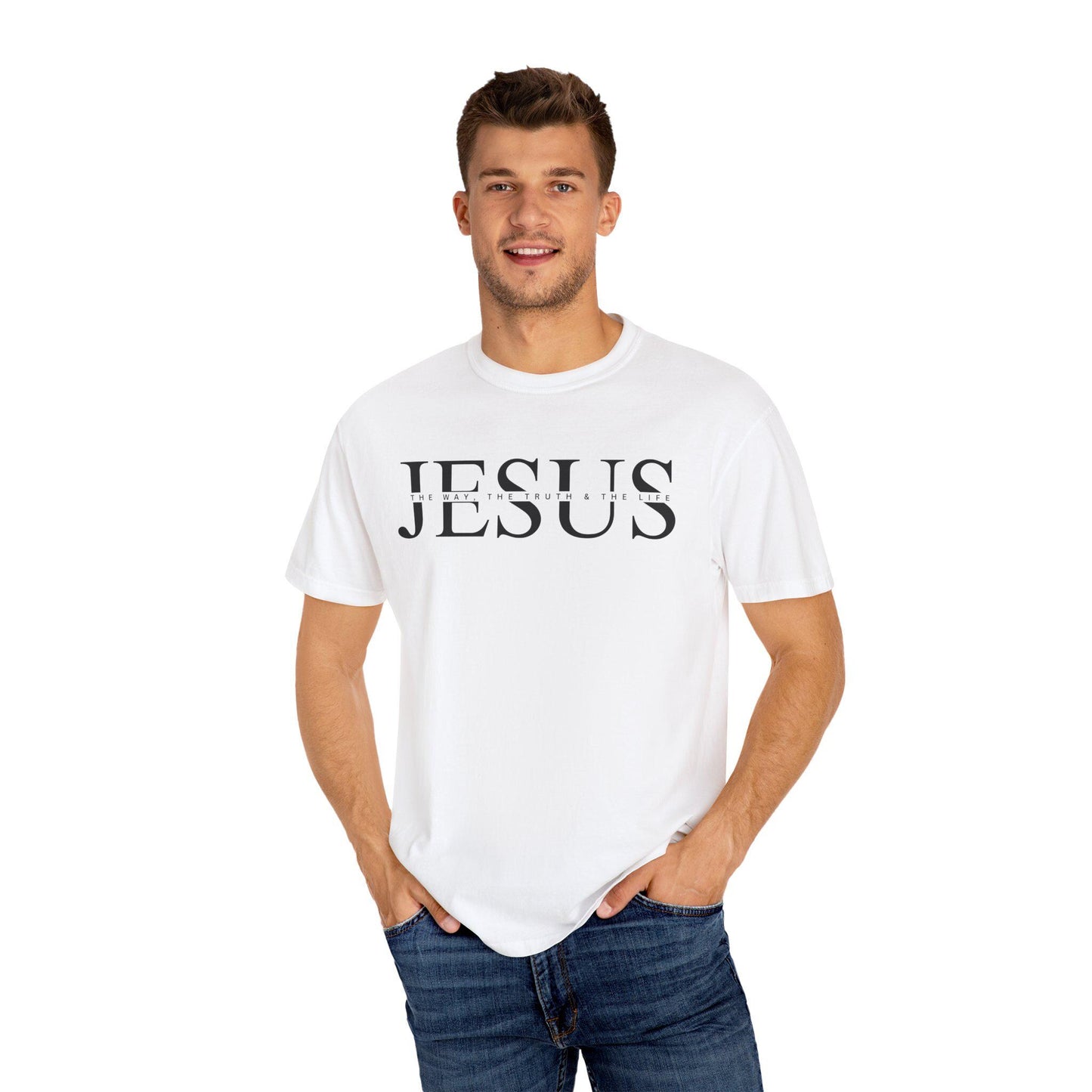 Comfort colors Jesus shirt, Christian tshirt faith gift,  Jesus is the way the truth and the life shirt, religious tshirt