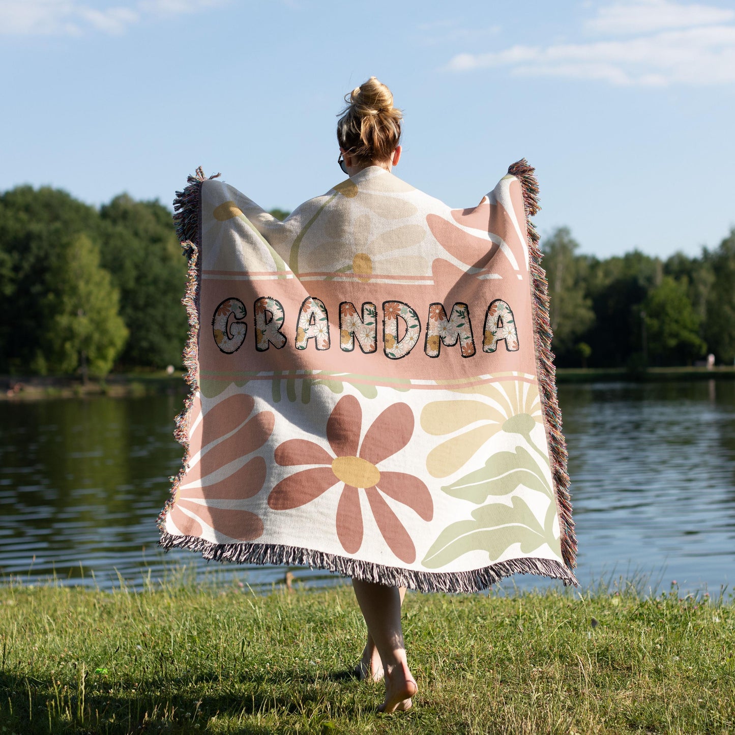 Woven blanket for Grandma, mimi birthday gift blanket, gift for nana, grandma blanket tapestry, picnic blanket for grammy