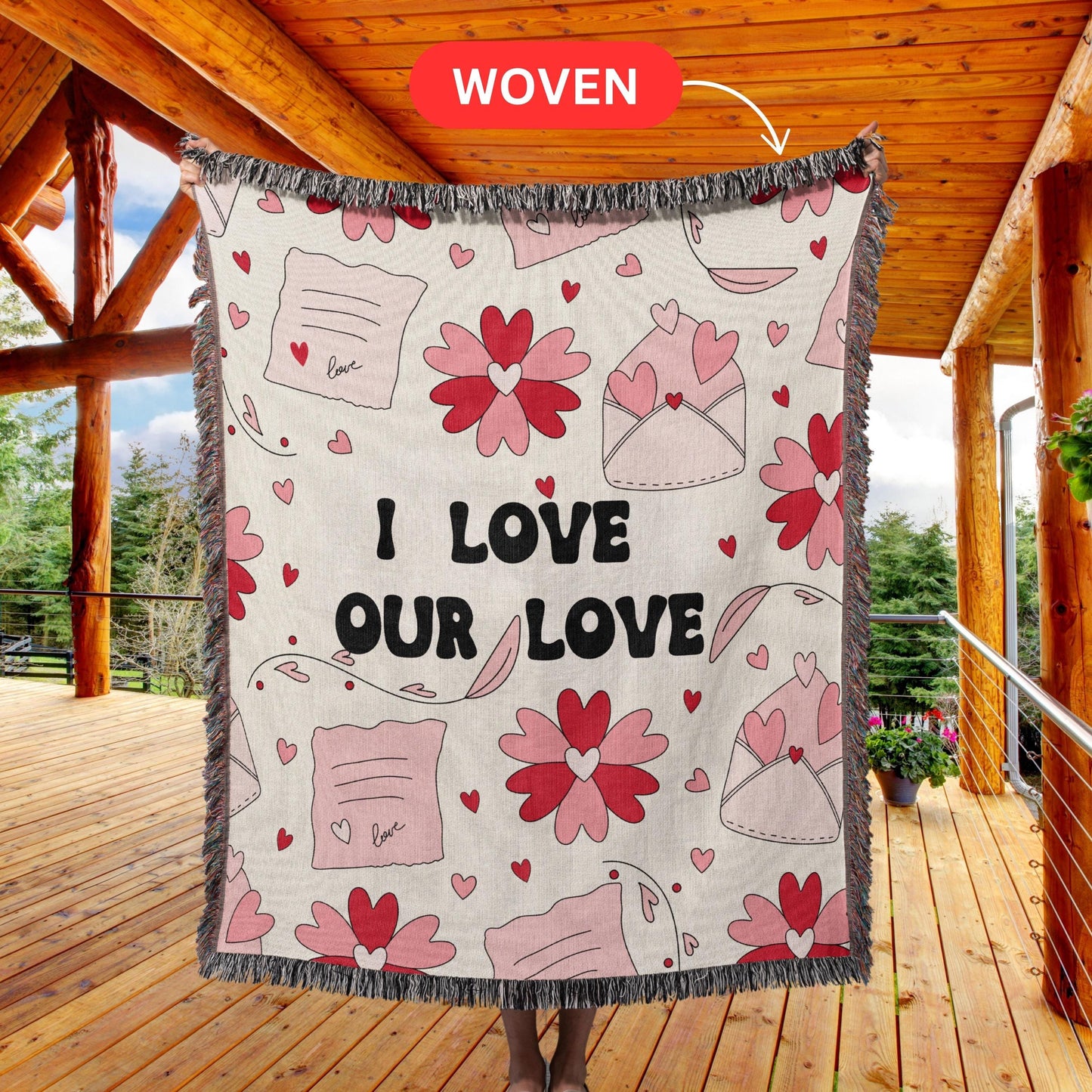 Valentines woven blanket, couple valentines gift, relationship gift for girlfriend wife, milestone woven blanket, i love my girlfriend