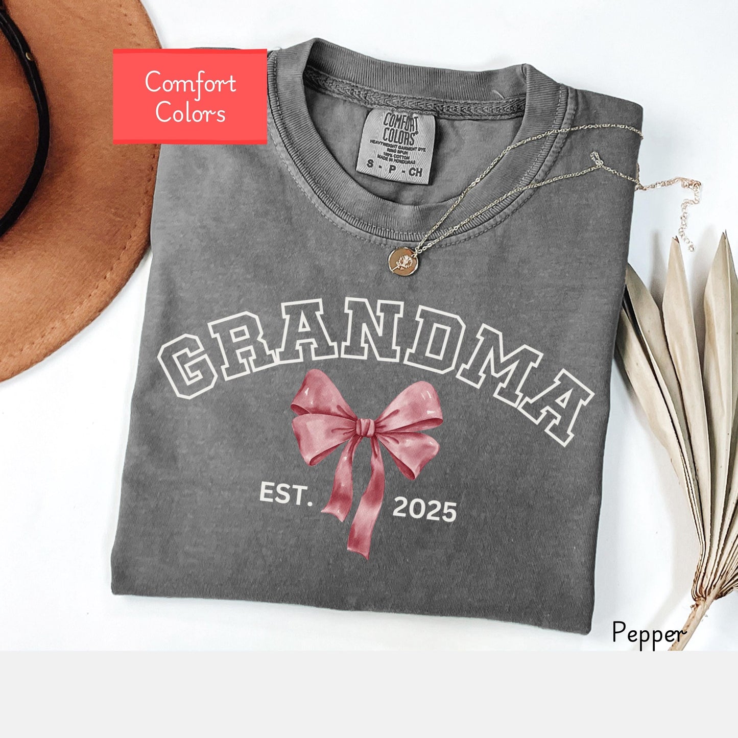 Comfort Colors Grandma Shirt, coquette Nana shirt from grandchildren, Mothers Day Gift for mimi, First Time grandma Baby Announcement tee