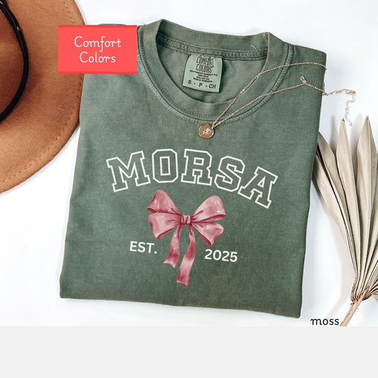 Custom Comfort Colors Mom Shirt, coquette Swedish Mama shirt, Mothers Day Gift for mom, First Time Mom Tee, Motherhood Tshirt Valentines