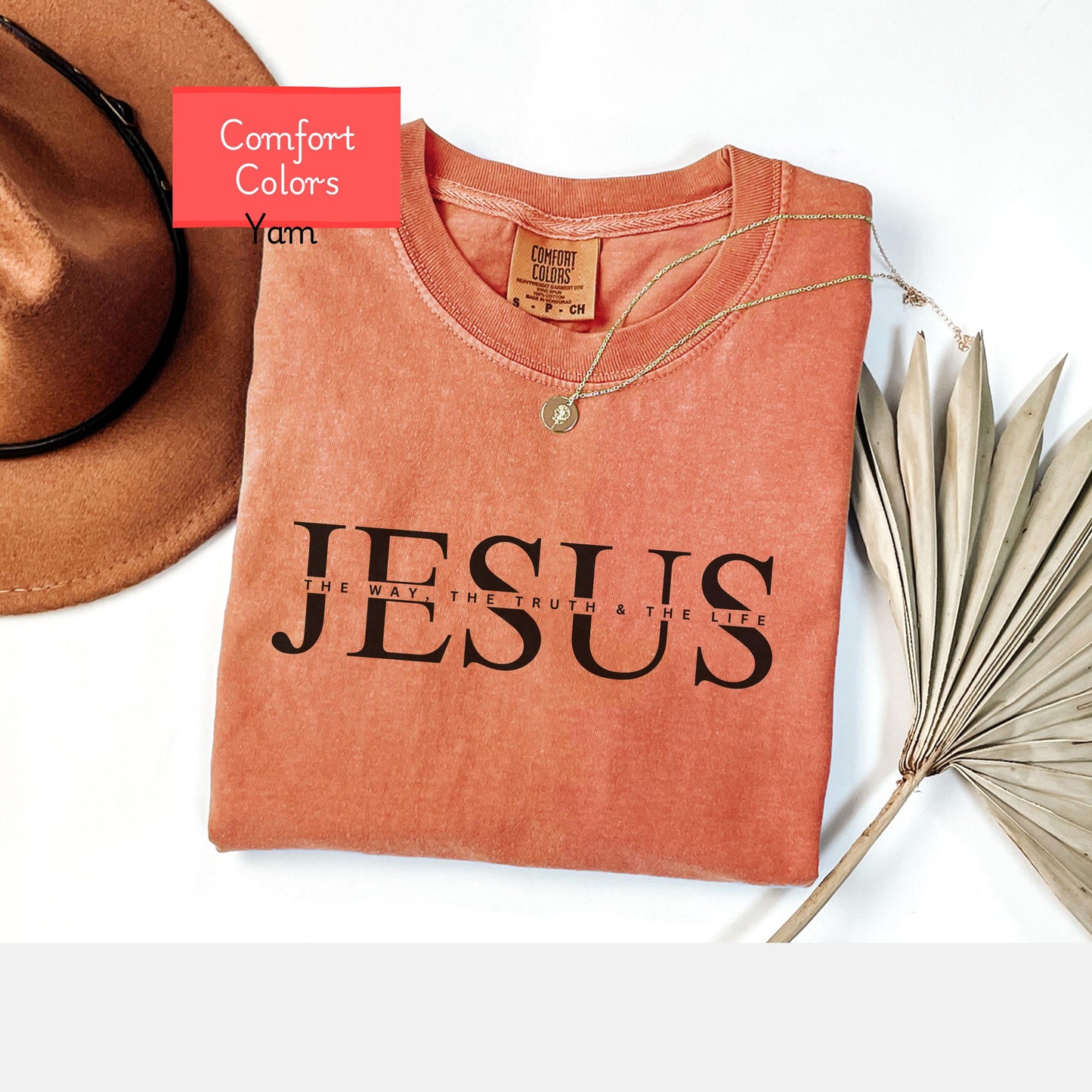 Comfort colors Jesus shirt, Christian tshirt faith gift,  Jesus is the way the truth and the life shirt, religious tshirt