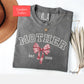 Custom Comfort Colors Mother Shirt, coquette bow Mama shirt, Mothers Day Gift for mom, First Time Mom Tee, Motherhood Tshirt Valentines