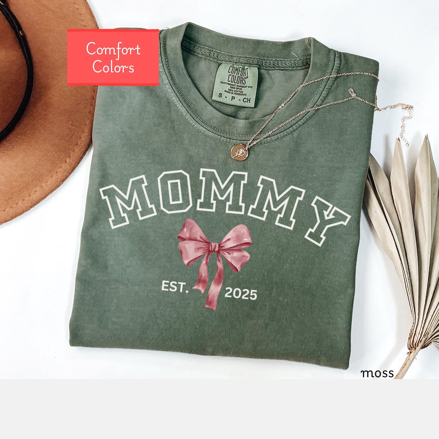 Custom Comfort Colors Mommy Shirt, coquette Mama shirt, Mothers Day Gift for mom, First Time Mom Tee, Motherhood Tshirt for Valentines