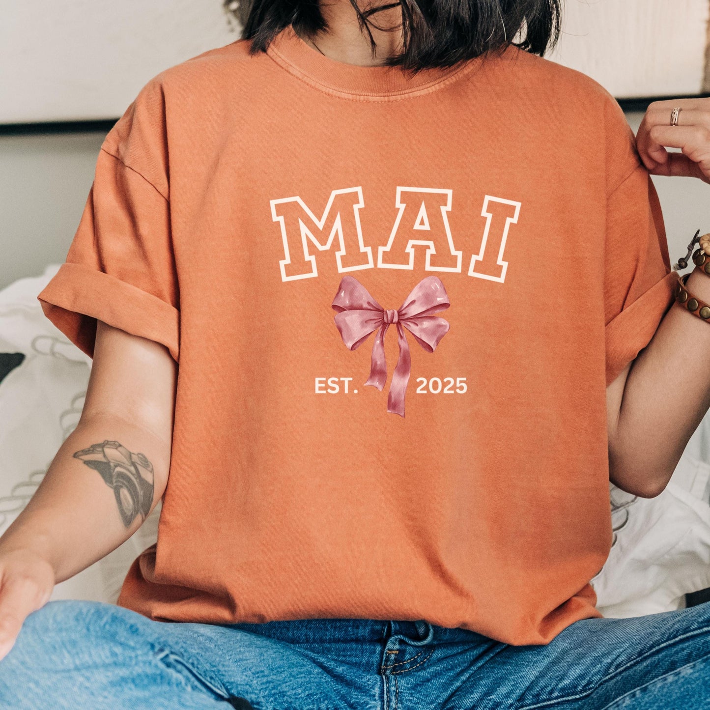 Custom Comfort Colors Mom Shirt, coquette Punjabi Mama shirt, Mothers Day Gift for mom, First Time Mom Tee, Motherhood Tshirt Valentines