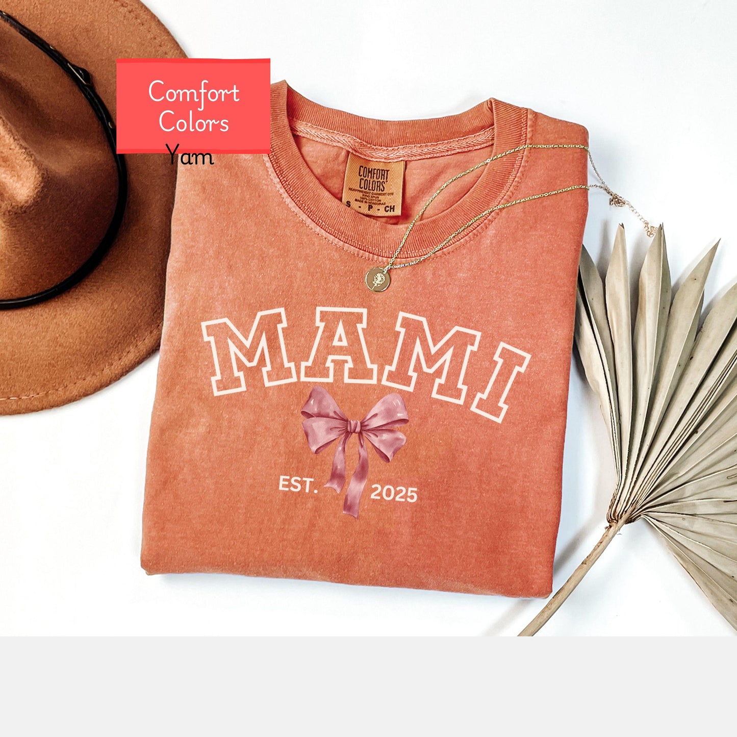 Custom Comfort Colors Mom Shirt, coquette Spanish Mama shirt, Mothers Day Gift for mom, First Time Mom Tee, Motherhood Tshirt Valentines