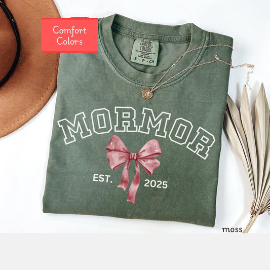 Custom Comfort Colors Grandma Shirt, coquette nana shirt for Scandinavian grandma, Mothers Day Gift for mimi, First time grandma tee