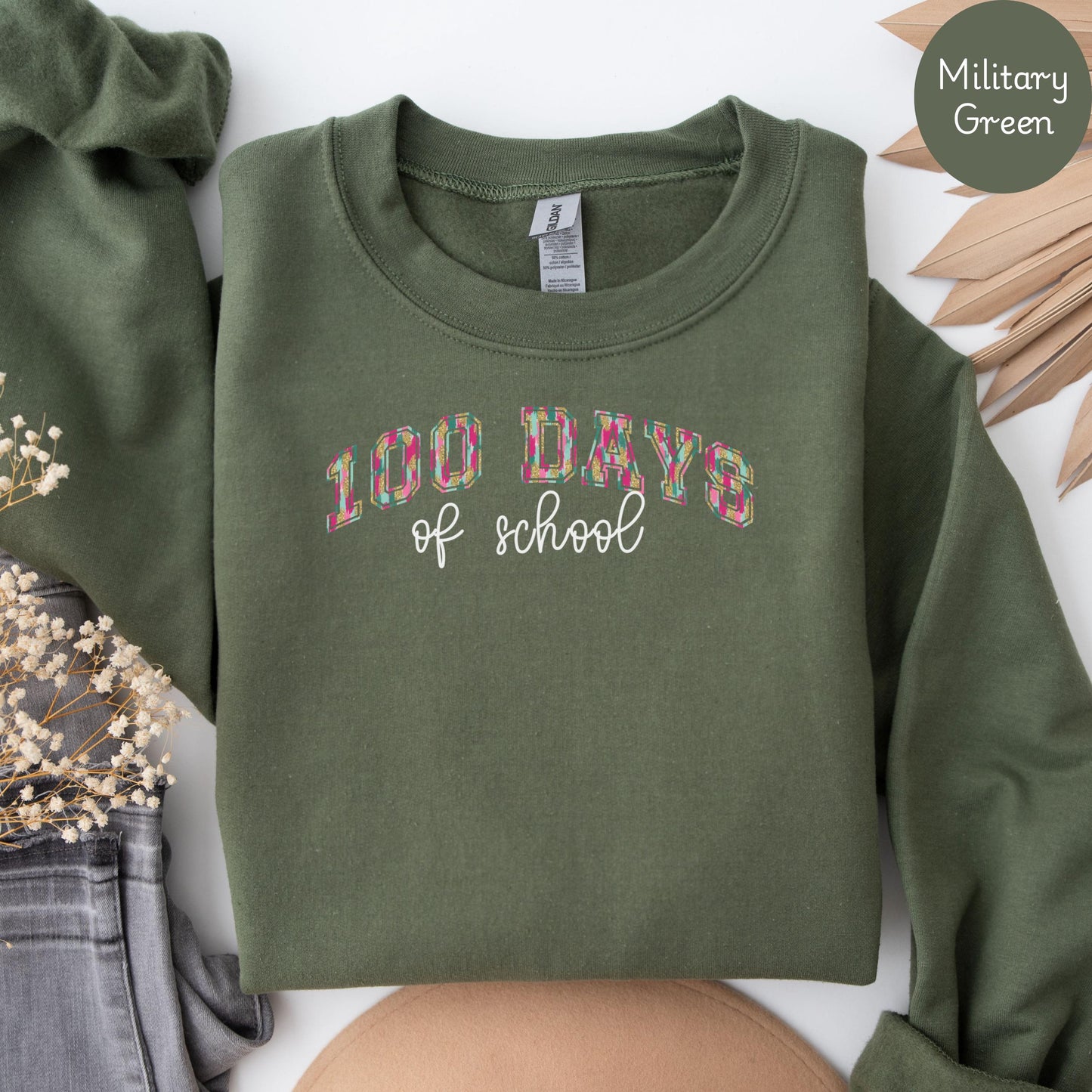 100 Days of School Teacher Sweatshirt, I survived 100 days of school for teacher, Happy 100th Day Of School, 100th day of school Sweatshirt