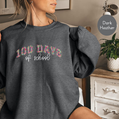 100 Days of School Teacher Sweatshirt, I survived 100 days of school for teacher, Happy 100th Day Of School, 100th day of school Sweatshirt