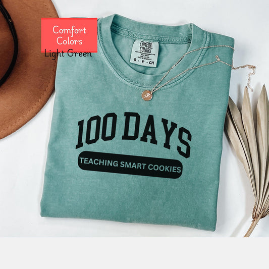 100 Days of School Comfort Colors teacher Shirt, teaching smart cookies tshirt, Happy 100th Day Of School shirt, I survived 100 days shirt