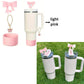 3 Pcs 40 oz tumbler accessories, coquette bow straw topper, handle charm and tumbler boot, cute tumbler charms, birthday gift for her