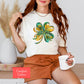 Comfort colors shamrock shirt, Coquette bow St Patricks day tshirt, shamrock tshirt gift st paddys, cute brush stroke bow shirt gift for her
