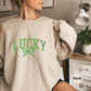 Coquette Lucky Sweatshirt, St Patricks Day Lucky Sweater with Bow, Irish Shamrock Sweatshirt, Saint Patricks Day Sweatshirt Women