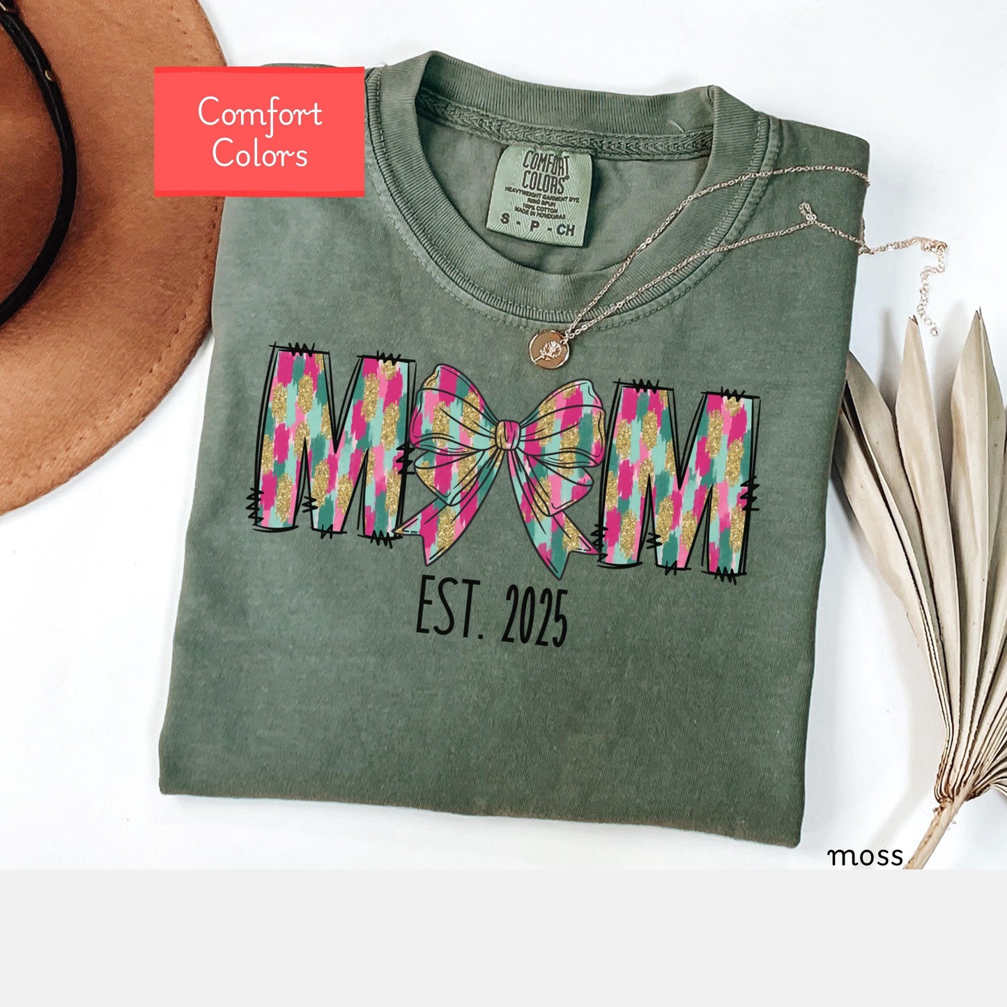 Coquette Comfort Colors Mama shirt, custom mom tshirt birthday, mom birthday gift, first time mom shirt, new mom 2025, baby shower gift