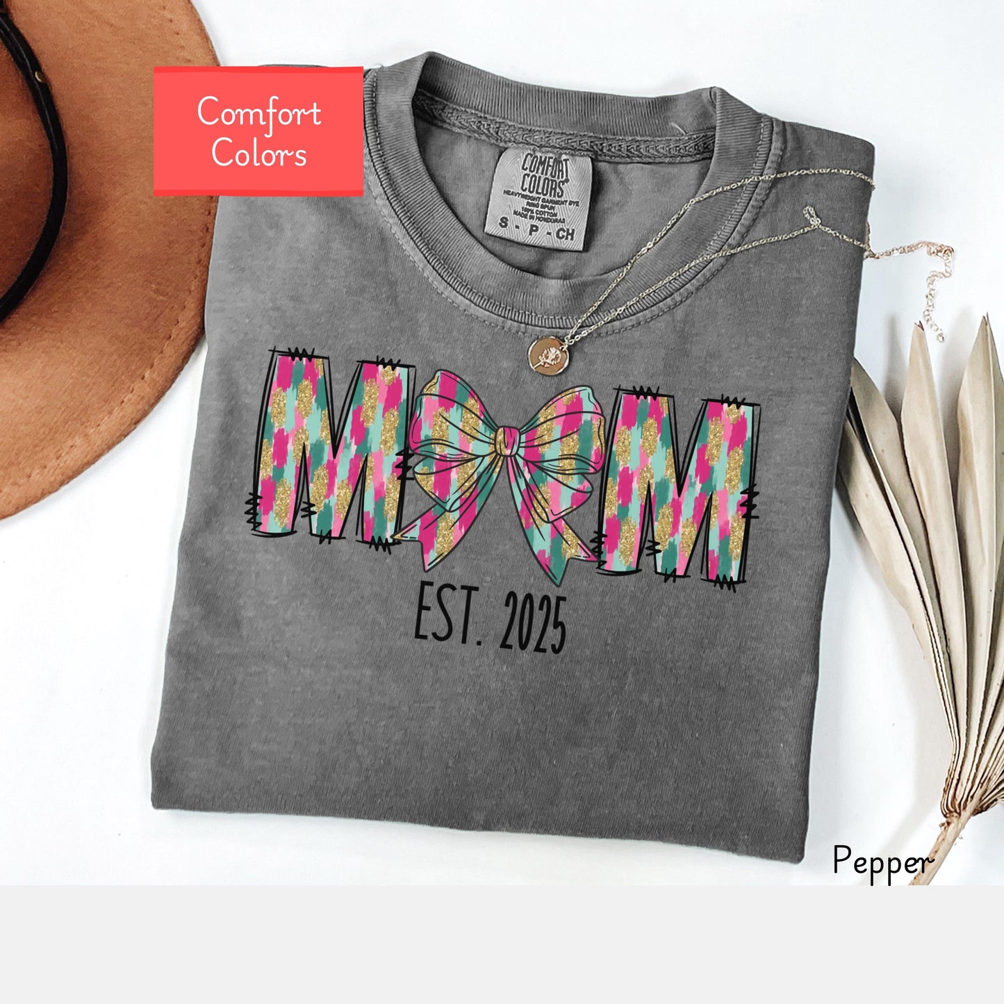 Coquette Comfort Colors Mama shirt, custom mom tshirt birthday, mom birthday gift, first time mom shirt, new mom 2025, baby shower gift