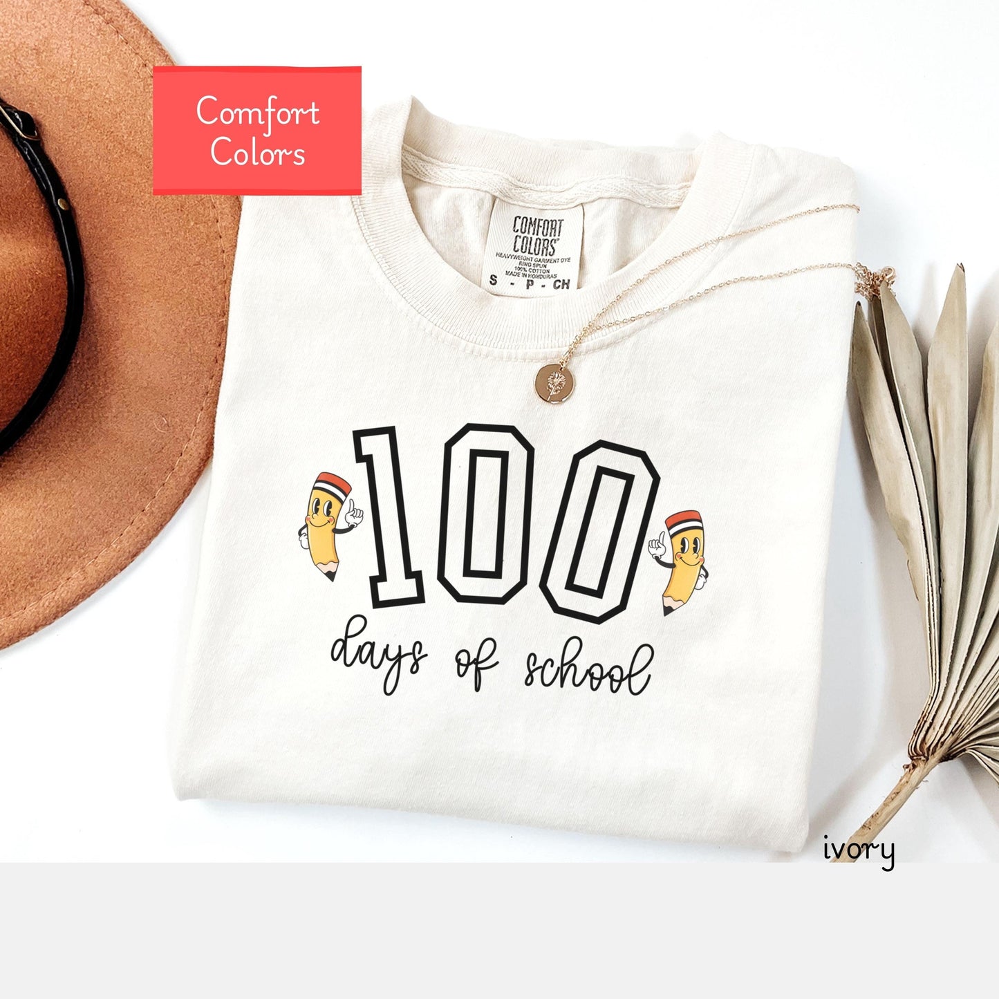 100 Days of School Comfort Colors Shirt, Happy 100th Day Of School Teacher tshirt, I survived 100 days of school, 100th day of school tee