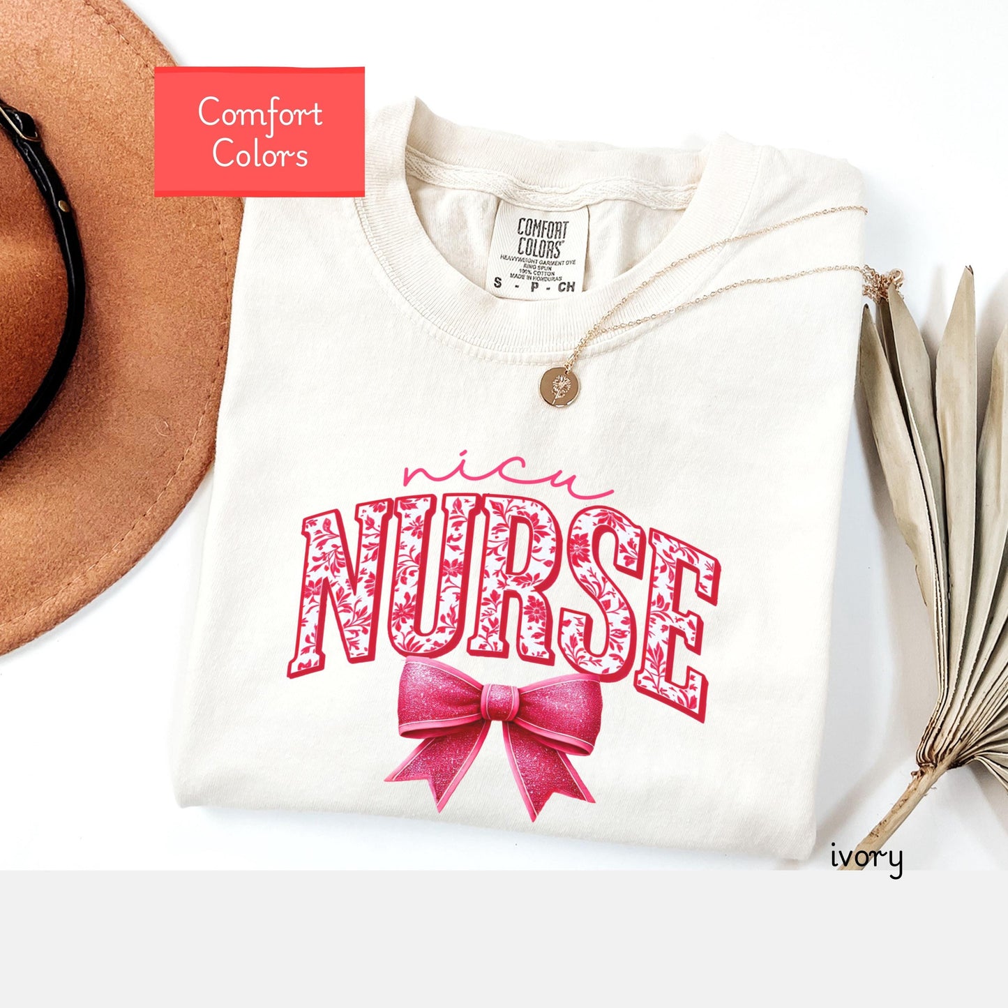 Coquette Comfort Colors Nicu Nurse Shirt, toile de jouy RN shirt,appreciation gift for nurse, Cute bow nursing school tshirt, Nurse graduate