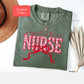 Coquette Comfort Colors psychiatric nurse shirt, toile de jouy RN shirt, appreciation gift for psychiatric nurse, nursing school bow tshirt