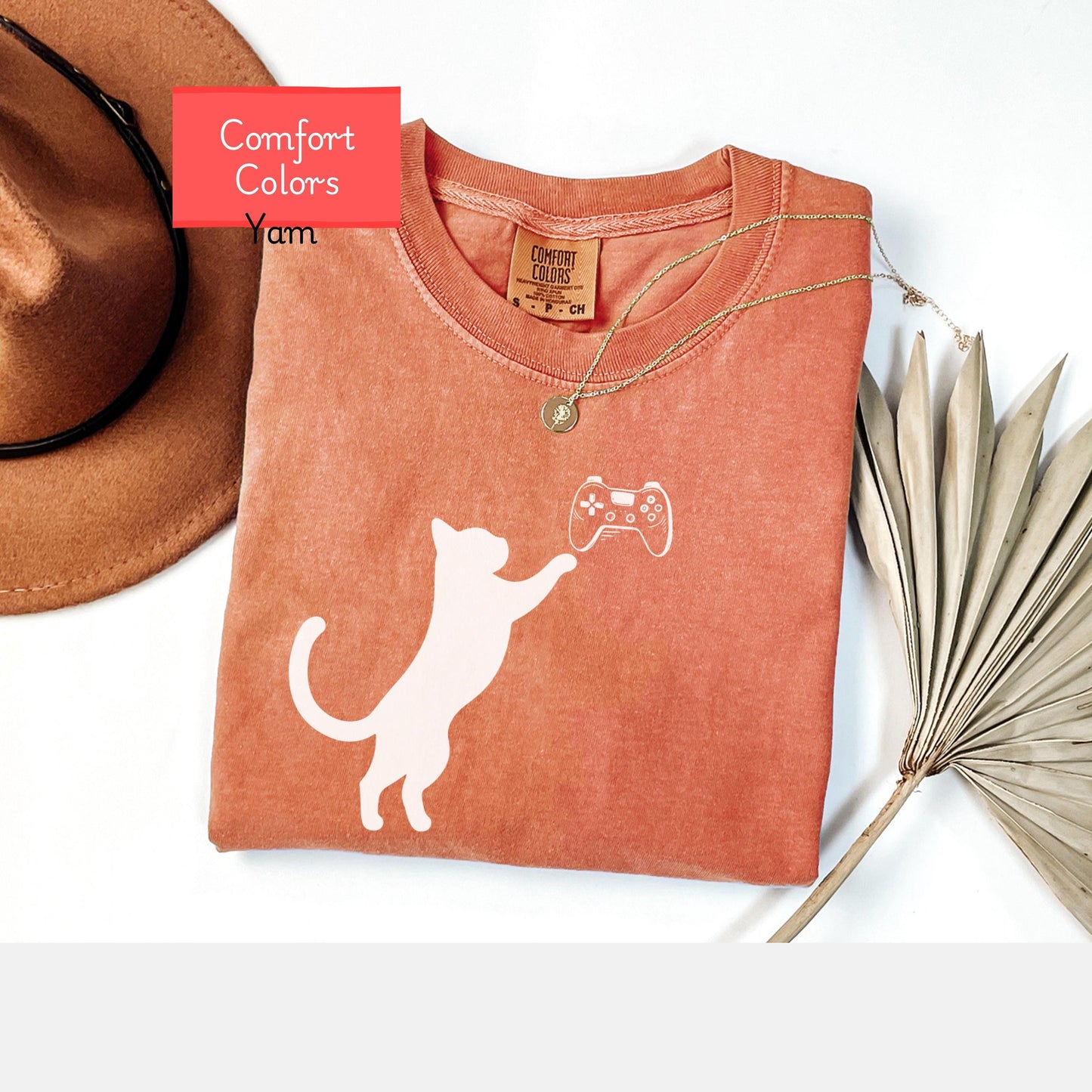 Comfort colors cat dad owner shirt, funny gamer tshirt, cat mom tshirt, gaming gift for cat owner, gaming cat lover gift , animal lover tee