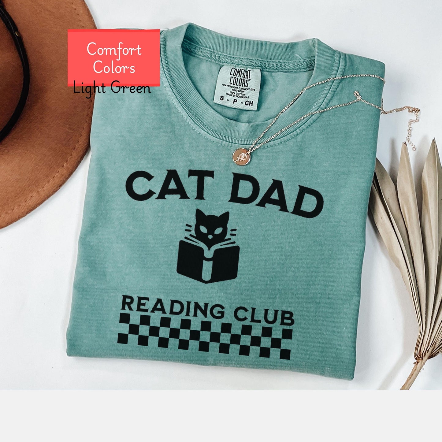 Comfort Colors cat dad reading shirt, cat daddy Shirt, funny reader tee, gift for bookworm, bookish cat lover gift , book lover reading tee