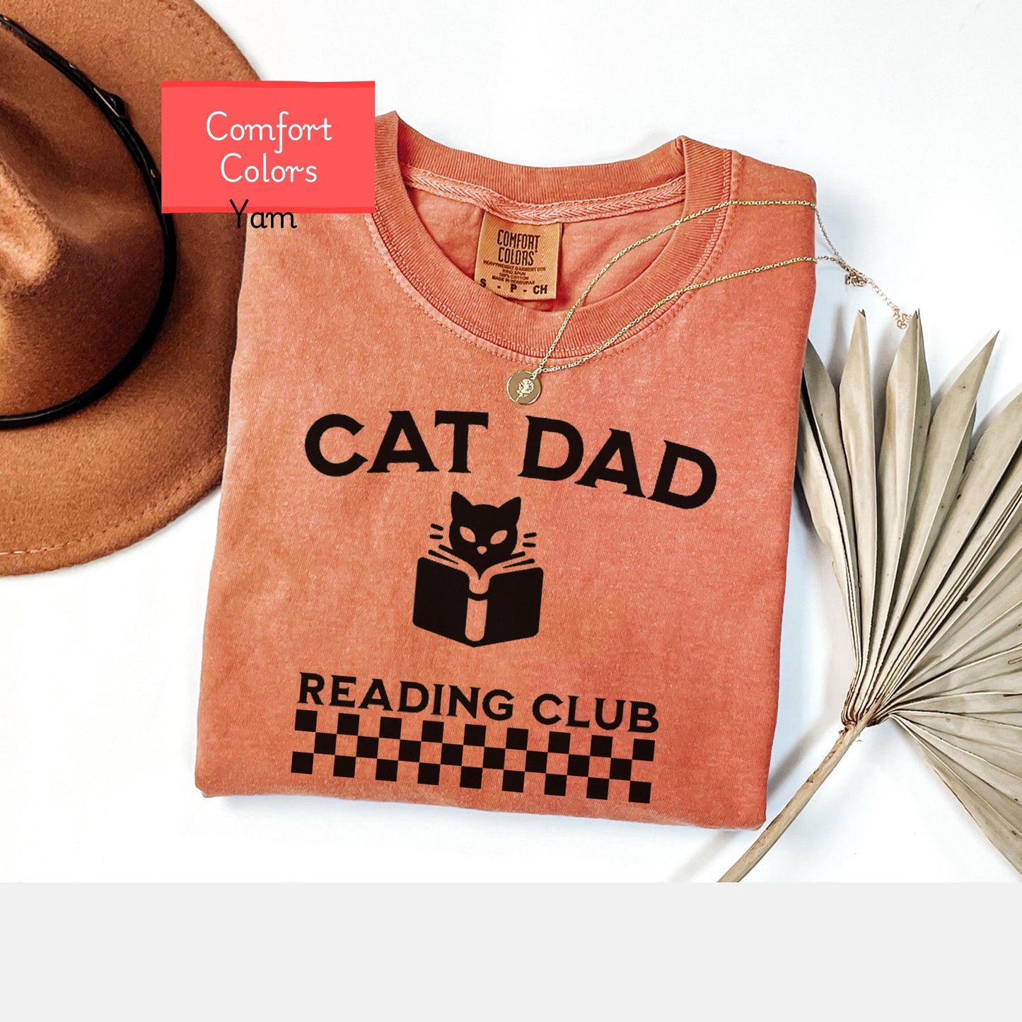 Comfort Colors cat dad reading shirt, cat daddy Shirt, funny reader tee, gift for bookworm, bookish cat lover gift , book lover reading tee