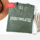 Overstimulated Comfort colors shirt, mental health shirt, unhinged weirdcore mom tee shirt, anxiety tshirt gift for her, i'm overstimulated