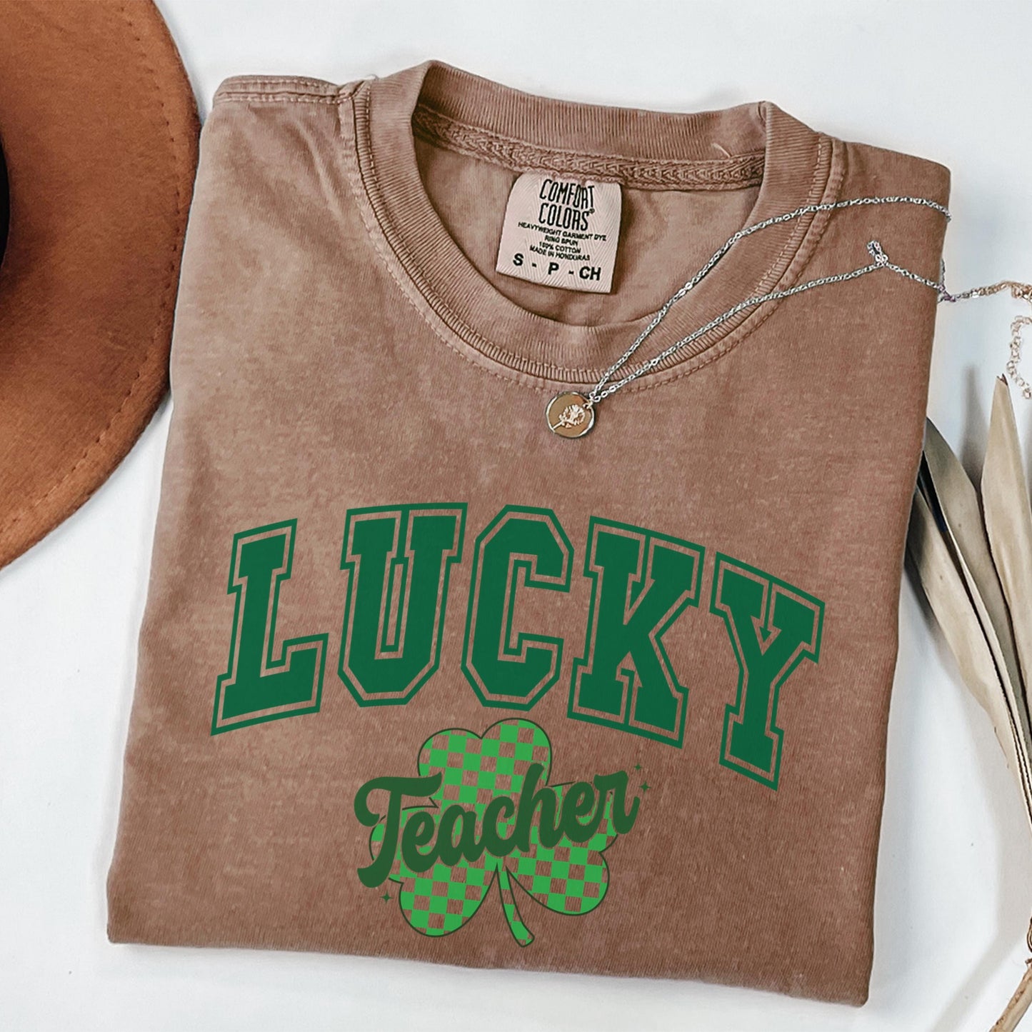 Comfort colors lucky shirt for teacher, St Patricks day tee, shamrock tshirt, st paddys elementary teacher tshirt, sped team shirt