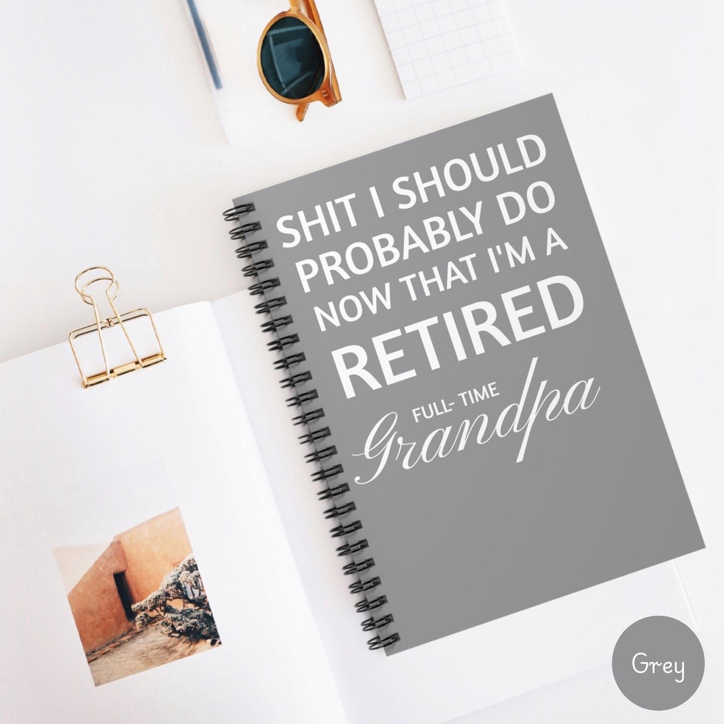 Funny Retirement Journal, Notebook for Retired Grandpa, Full Time Grandpa Notebook, Grandpa Gift for Father's Day, Things My Grandbabies Did